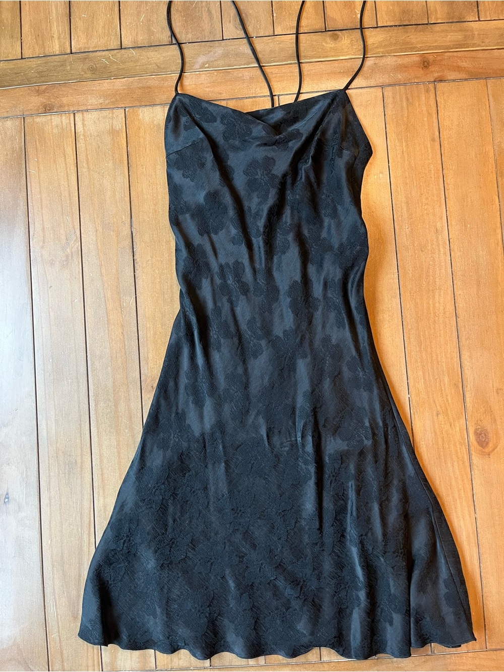 Djerf Avenue Black Jacquard Slip Midi Dress - Rare